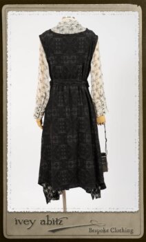 Chomley Frock in Black Embroidered Voile; Truitt Shirt in Black on White Floral Silk Chiffon; Fairholme Frock in Black and White Washed Silk in High Water Length. By Ivey Abitz.