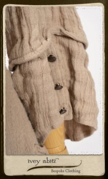 Harrison Shirt Jacket in Picture Book Washed Crinkled Linen; Harrison Frock in Pitcure Book Puckered Stripe Cotton; Blanchefleur Sash in New Day Floral Cotton Voile. By Ivey Abitz.