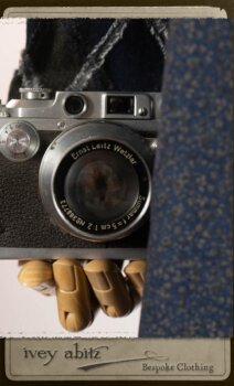 Chevallier Cardigan in Fresh Water Rustic Argyle Knit; Vanetten Frock in Fresh Water Petite Fleur Cotton; Vanetten Sash in Fresh Water Petite Fleur Cotton. By Ivey Abitz.