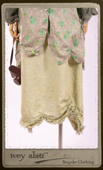 Au Sable Shirt in New Day Floral Cotton Voile; Au Sable Jacket in New Day Washed Crinkled Linen; Au Sable Frock in New Day Washed Linen in High Water Length. By Ivey Abitz.