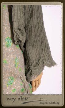 Au Sable Shirt in New Day Floral Cotton Voile; Au Sable Jacket in New Day Washed Crinkled Linen; Au Sable Frock in New Day Washed Linen in High Water Length. By Ivey Abitz.