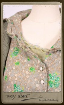 Au Sable Shirt in New Day Floral Cotton Voile; Au Sable Jacket in New Day Washed Crinkled Linen; Au Sable Frock in New Day Washed Linen in High Water Length. By Ivey Abitz.