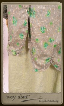 Au Sable Shirt in New Day Floral Cotton Voile; Au Sable Jacket in New Day Washed Crinkled Linen; Au Sable Frock in New Day Washed Linen in High Water Length. By Ivey Abitz.