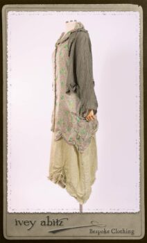 Au Sable Shirt in New Day Floral Cotton Voile; Au Sable Jacket in New Day Washed Crinkled Linen; Au Sable Frock in New Day Washed Linen in High Water Length. By Ivey Abitz.