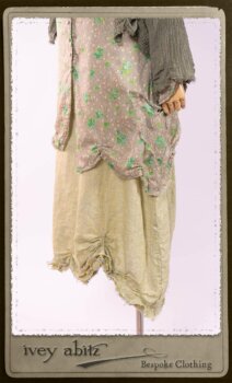 Au Sable Shirt in New Day Floral Cotton Voile; Au Sable Jacket in New Day Washed Crinkled Linen; Au Sable Frock in New Day Washed Linen in High Water Length. By Ivey Abitz.