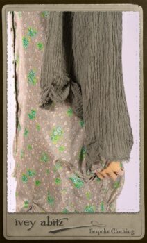 Au Sable Shirt in New Day Floral Cotton Voile; Au Sable Jacket in New Day Washed Crinkled Linen; Au Sable Frock in New Day Washed Linen in High Water Length. By Ivey Abitz.