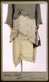 Au Sable Shirt in New Day Floral Cotton Voile; Au Sable Jacket in New Day Washed Crinkled Linen; Au Sable Frock in New Day Washed Linen in High Water Length. By Ivey Abitz.