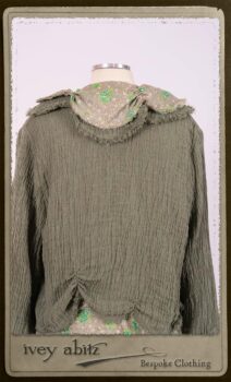 Au Sable Shirt in New Day Floral Cotton Voile; Au Sable Jacket in New Day Washed Crinkled Linen; Au Sable Frock in New Day Washed Linen in High Water Length. By Ivey Abitz.