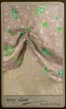 Au Sable Shirt in New Day Floral Cotton Voile; Au Sable Jacket in New Day Washed Crinkled Linen; Au Sable Frock in New Day Washed Linen in High Water Length. By Ivey Abitz.