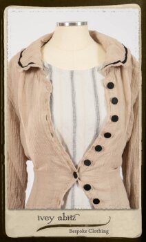 Monceau Duster Coat in Picture Book Washed Crinkled Linen; Fairholme Frock in Black and White Picture Book Stripe in High Water Length. By Ivey Abitz.