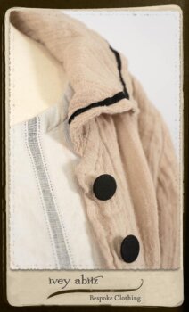 Monceau Duster Coat in Picture Book Washed Crinkled Linen; Fairholme Frock in Black and White Picture Book Stripe in High Water Length. By Ivey Abitz.