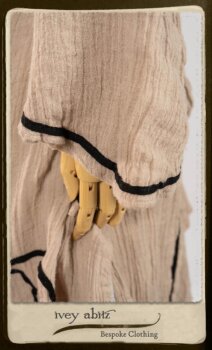 Monceau Duster Coat in Picture Book Washed Crinkled Linen; Fairholme Frock in Black and White Picture Book Stripe in High Water Length. By Ivey Abitz.