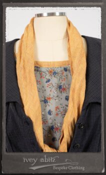 Vanetten Duster Coat in Fresh Water Petite Check Cotton; Blanchefleur Sash in New Sun Washed Linen; Tilbrook Frock in New Sun Washed Linen; Edenshire Frock in New Sun Washed Linen in High Water Length. By Ivey Abitz.