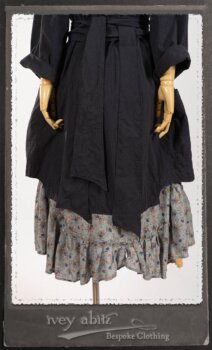 Vanetten Duster Coat in Fresh Water Petite Check Cotton; Blanchefleur Sash in New Sun Washed Linen; Tilbrook Frock in New Sun Washed Linen; Edenshire Frock in New Sun Washed Linen in High Water Length. By Ivey Abitz.