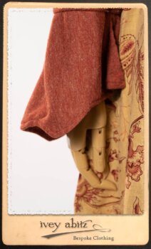 Crest Jacket in New Sun Softest Knit; Clotaire Sash in Rosy Washed Crinkled Linen; Scattergood Frock in Rosy Washed Floral Linen. By Ivey Abitz.