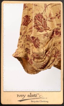 Crest Jacket in New Sun Softest Knit; Clotaire Sash in Rosy Washed Crinkled Linen; Scattergood Frock in Rosy Washed Floral Linen. By Ivey Abitz.