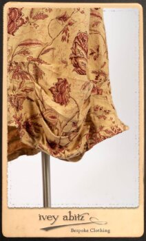 Crest Jacket in New Sun Softest Knit; Clotaire Sash in Rosy Washed Crinkled Linen; Scattergood Frock in Rosy Washed Floral Linen. By Ivey Abitz.