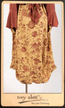 Crest Jacket in New Sun Softest Knit; Clotaire Sash in Rosy Washed Crinkled Linen; Scattergood Frock in Rosy Washed Floral Linen. By Ivey Abitz.