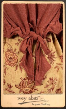 Crest Jacket in New Sun Softest Knit; Clotaire Sash in Rosy Washed Crinkled Linen; Scattergood Frock in Rosy Washed Floral Linen. By Ivey Abitz.