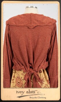 Crest Jacket in New Sun Softest Knit; Clotaire Sash in Rosy Washed Crinkled Linen; Scattergood Frock in Rosy Washed Floral Linen. By Ivey Abitz.