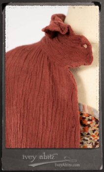 Scattergood Duster Coat in Rosy Washed Crinkled Linen; Crest Frock in New Sun Floral Silk Chiffon in High Water Length; Heraldry Frock in Rosy Washed Stripe Linen in High Water Length; Porte Cochere Sash in Rosy Washed Cotton. By Ivey Abitz.