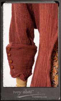 Scattergood Duster Coat in Rosy Washed Crinkled Linen; Crest Frock in New Sun Floral Silk Chiffon in High Water Length; Heraldry Frock in Rosy Washed Stripe Linen in High Water Length; Porte Cochere Sash in Rosy Washed Cotton. By Ivey Abitz.