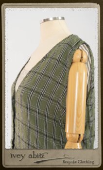 Campanella Overylay in New Day Washed Plaid Gauze; Campanella Frock in New Day Washed Stripe Linen. By Ivey Abitz.