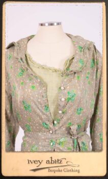 Au Sable Shirt in New Day Floral Cotton Voile; Au Sable Frock in New Day Washed Linen in High Water Length. By Ivey Abitz.