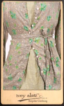 Au Sable Shirt in New Day Floral Cotton Voile; Au Sable Frock in New Day Washed Linen in High Water Length. By Ivey Abitz.