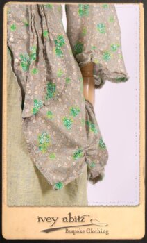 Au Sable Shirt in New Day Floral Cotton Voile; Au Sable Frock in New Day Washed Linen in High Water Length. By Ivey Abitz.