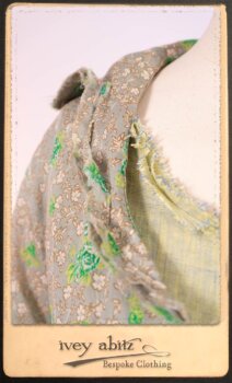 Au Sable Shirt in New Day Floral Cotton Voile; Au Sable Frock in New Day Washed Linen in High Water Length. By Ivey Abitz.