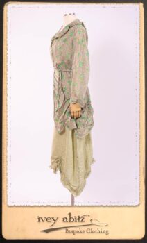 Au Sable Shirt in New Day Floral Cotton Voile; Au Sable Frock in New Day Washed Linen in High Water Length. By Ivey Abitz.