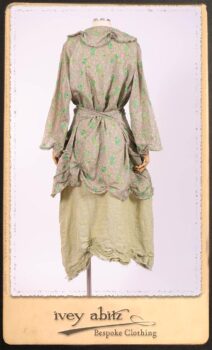 Au Sable Shirt in New Day Floral Cotton Voile; Au Sable Frock in New Day Washed Linen in High Water Length. By Ivey Abitz.