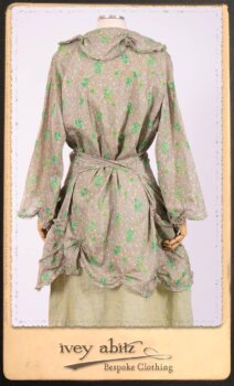 Au Sable Shirt in New Day Floral Cotton Voile; Au Sable Frock in New Day Washed Linen in High Water Length. By Ivey Abitz.