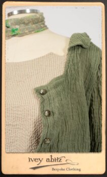 Campanella Duster Coat in New Day Washed Crinkled Linen; Harrison Frock in Picture Book Puckered Stripe Cotton; Blanchefleur Sash in New Day Floral Cotton Voile. By Ivey Abitz.