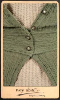 Campanella Duster Coat in New Day Washed Crinkled Linen; Harrison Frock in Picture Book Puckered Stripe Cotton; Blanchefleur Sash in New Day Floral Cotton Voile. By Ivey Abitz.