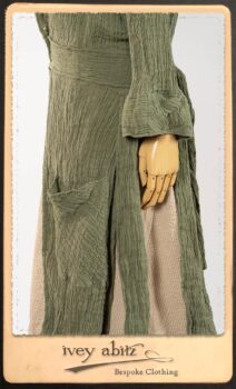 Campanella Duster Coat in New Day Washed Crinkled Linen; Harrison Frock in Picture Book Puckered Stripe Cotton; Blanchefleur Sash in New Day Floral Cotton Voile. By Ivey Abitz.