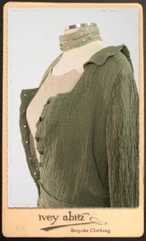 Campanella Duster Coat in New Day Washed Crinkled Linen; Harrison Frock in Picture Book Puckered Stripe Cotton; Blanchefleur Sash in New Day Floral Cotton Voile. By Ivey Abitz.