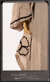 Monceau Duster Coat in Picture Book Washed Crinkled Linen; Monceau Frock in Picture Book Washed Crinkled Linen; Cilla Slip Frock in Signature Black Lightweight Linen Knit with Square Neckline. By Ivey Abitz.