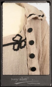 Monceau Duster Coat in Picture Book Washed Crinkled Linen; Monceau Frock in Picture Book Washed Crinkled Linen; Cilla Slip Frock in Signature Black Lightweight Linen Knit with Square Neckline. By Ivey Abitz.