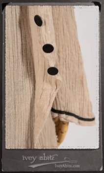 Monceau Duster Coat in Picture Book Washed Crinkled Linen; Monceau Frock in Picture Book Washed Crinkled Linen; Cilla Slip Frock in Signature Black Lightweight Linen Knit with Square Neckline. By Ivey Abitz.