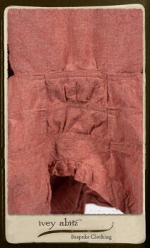 Scattergood Duster Coat in Rosy Washed Crinkled Linen; Porte Cochere Sash in Rosy Washed Floral Linen; Scattergood Frock in Rosy Washed Cotton. By Ivey Abitz.