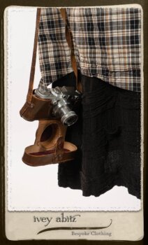 Bramley Frock in Black and White Picture Book Plaid; Bertie Frock in Black Puckered Check Weave. By Ivey Abitz.