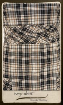 Bramley Frock in Black and White Picture Book Plaid; Bertie Frock in Black Puckered Check Weave. By Ivey Abitz.