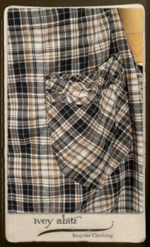 Bramley Frock in Black and White Picture Book Plaid; Bertie Frock in Black Puckered Check Weave. By Ivey Abitz.