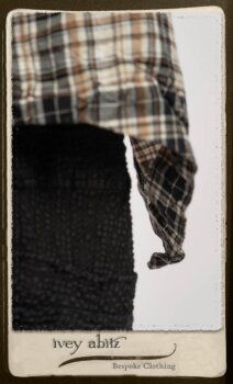 Bramley Frock in Black and White Picture Book Plaid; Bertie Frock in Black Puckered Check Weave. By Ivey Abitz.