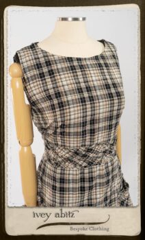 Bramley Frock in Black and White Picture Book Plaid; Bertie Frock in Black Puckered Check Weave. By Ivey Abitz.