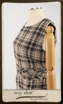 Bramley Frock in Black and White Picture Book Plaid; Bertie Frock in Black Puckered Check Weave. By Ivey Abitz.