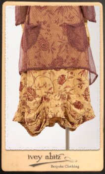 Lorrilard Dress in Rosy Argyle Netting; Scattergood Frock in Rosy Floral Linen. By Ivey Abitz.