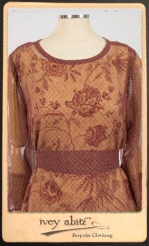 Lorrilard Dress in Rosy Argyle Netting; Scattergood Frock in Rosy Floral Linen. By Ivey Abitz.